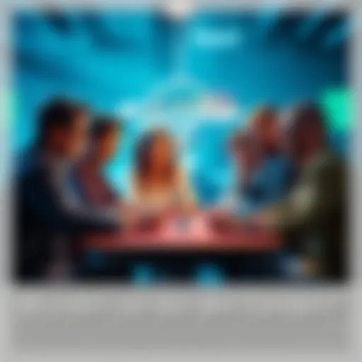 A group of diverse players gathered around a gaming table, discussing strategies as multis enter the scene, showcasing excitement and anticipation.