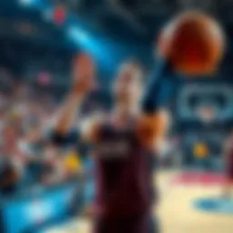 Murray attempts a three-point shot during a basketball game, looking frustrated as fans react negatively.