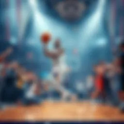 Myles Turner playing basketball, showcasing his skills during a game, surrounded by fans reacting to his performance.