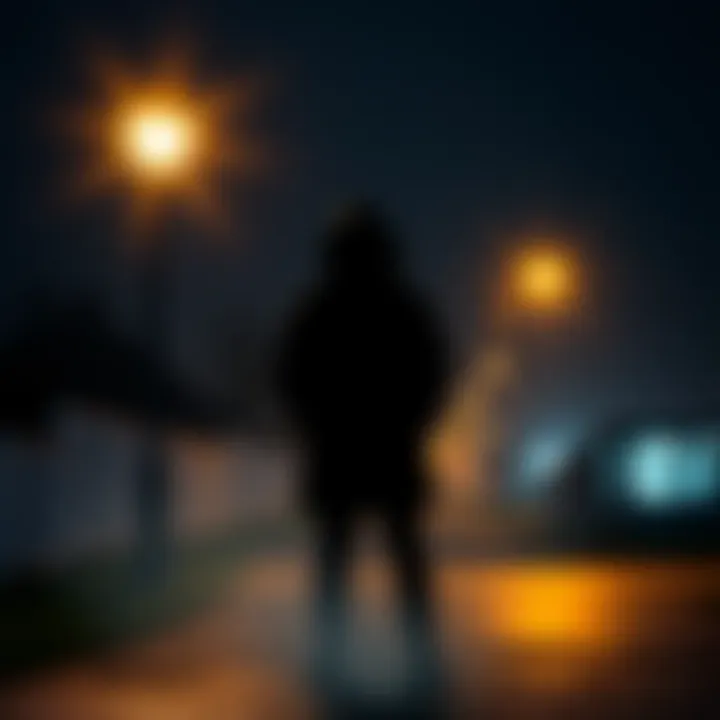 A shadowy figure standing under a streetlight, with an air of intrigue surrounding them