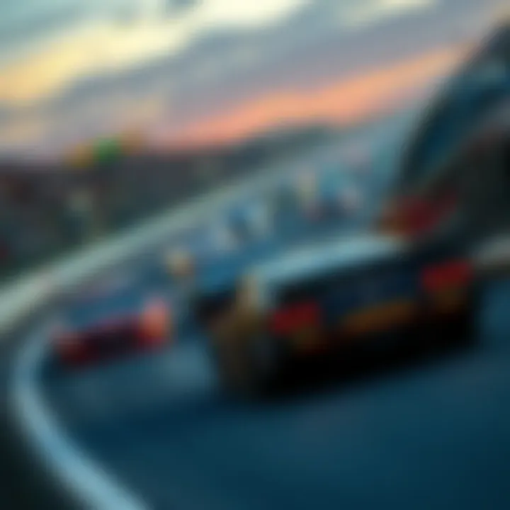 Cars racing on the track during the NASCAR Cup Series in Phoenix with fans cheering