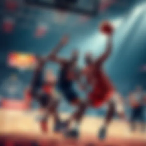 NBA players competing during a game