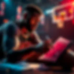 Basketball player analyzing game stats with notes and statistics for PrizePicks