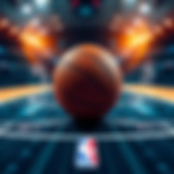 A basketball court with betting odds and statistics displayed, showcasing NBA game analysis for May 14, 2026.