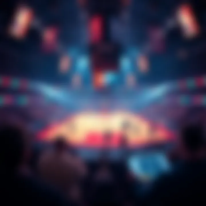 Basketball court with vibrant lights showcasing teams and fans ready for betting excitement during three NBA games.