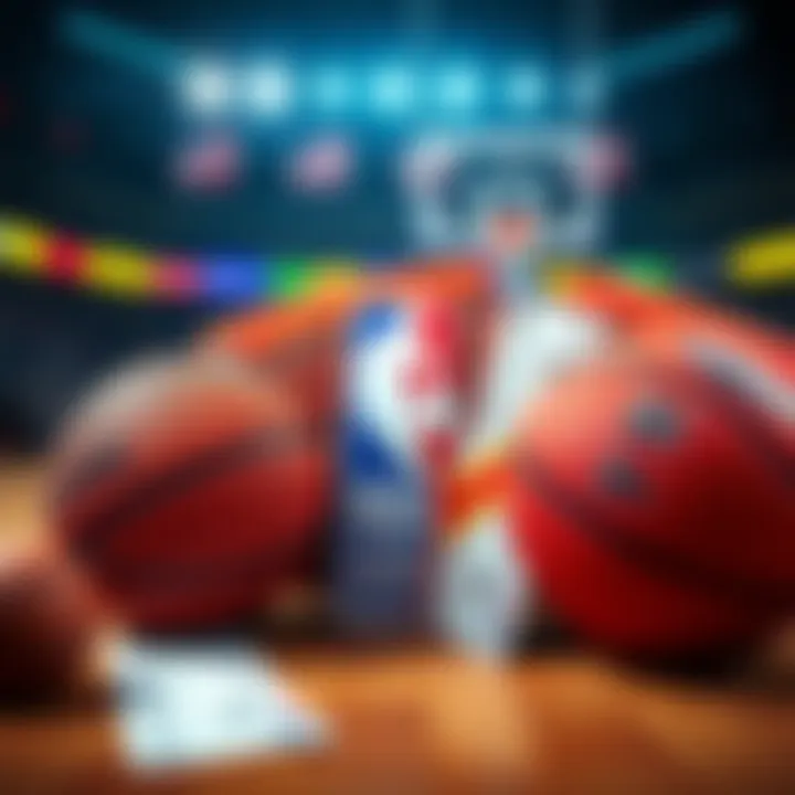 NBA Betting Opportunities Graphic showing basketballs and betting slips with the NBA logo for January 8 betting options