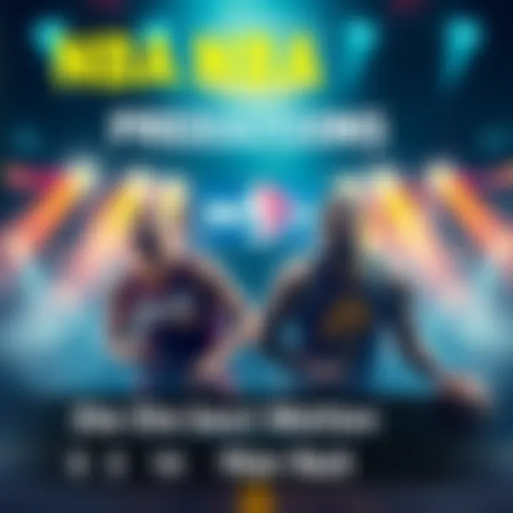 NBA Betting Predictions Graphic showing NBA teams with betting odds for tonight's games, featuring Cavaliers and Pacers