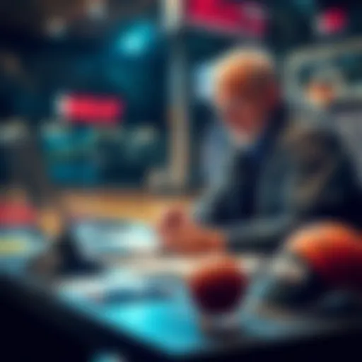 A sports analyst reviewing NBA player statistics and betting options with a laptop and basketball gear nearby