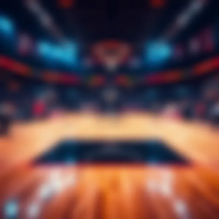 A basketball court with betting odds displayed, showing excitement over NBA games