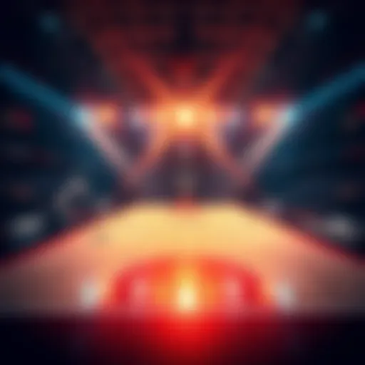 Basketball court with betting odds and game highlights for NBA games