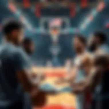 NBA betting tips Basketball players discussing bets and game strategies