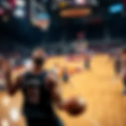 Players showcasing their skills on the basketball court for today's NBA games.