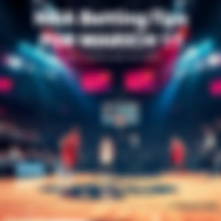 A basketball court with two teams playing, showcasing key action moments and fans cheering in the background.