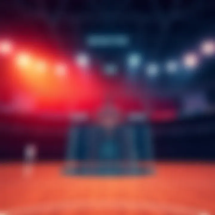 Basketball court with betting odds displayed, showing a focus on NBA games for May 18, 2026