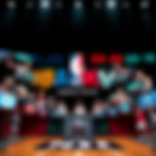 A collage of NBA draft highlights and player selections with graphics showing team logos and player stats.