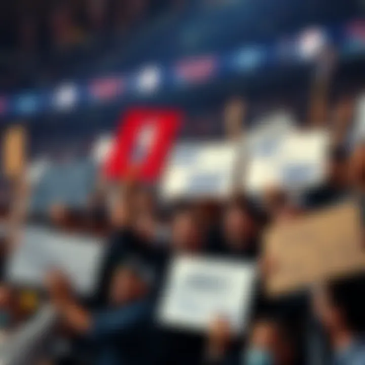 Group of basketball fans holding signs to protest against the NBA's decision regarding Jason