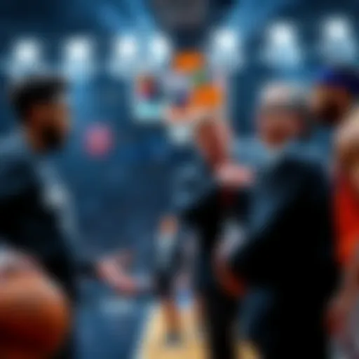 Two basketball teams, Spurs and Knicks, preparing for the NBA Final Game 2 with coaches discussing strategies.