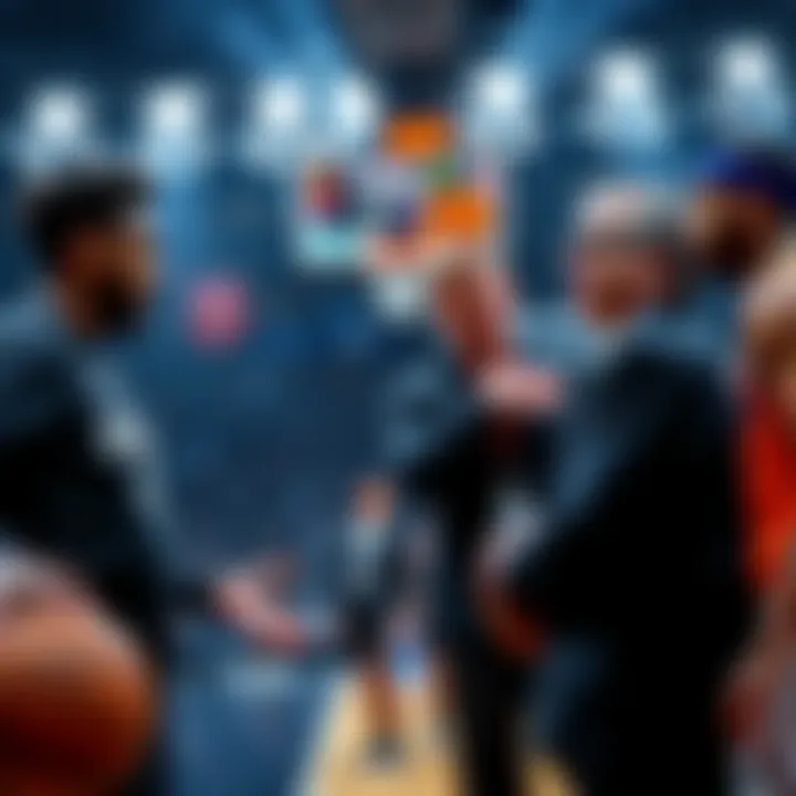 Two basketball teams, Spurs and Knicks, preparing for the NBA Final Game 2 with coaches discussing strategies.