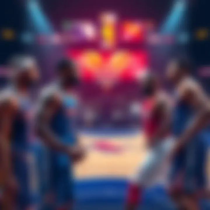 Players from different NBA teams ready to compete on the court