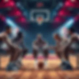 Basketball players discussing strategies during a game lockdown