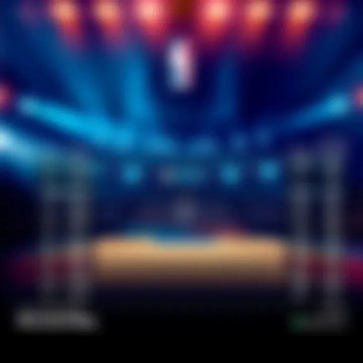 Graphic showing current NBA points standings with player stats for points, rebounds, and assists