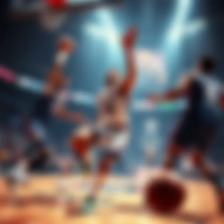 Players competing in NBA games on a Saturday, showcasing action and excitement on the court