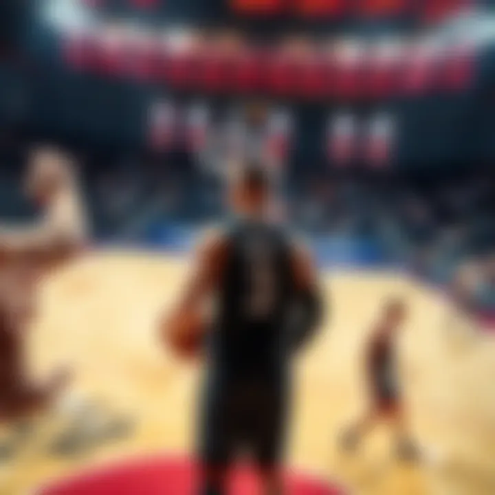 NBA Summer League Betting Tips Basketball players on the court during the NBA Summer League with betting odds in the background