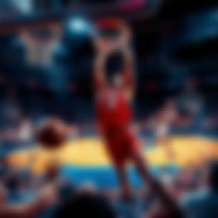 Exciting moments from NBA Sunday games featuring players in action and vibrant crowd scenes