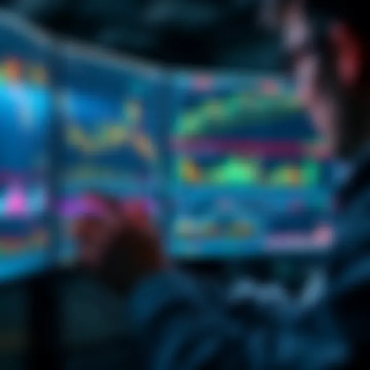 New Arbitrage Strategies A person analyzing financial charts and graphs on a computer screen, exploring arbitrage opportunities