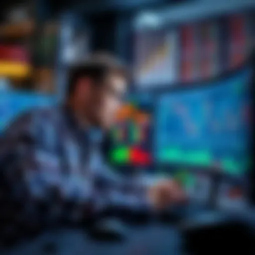 A trader analyzes charts and graphs on a computer screen, looking for signs to avoid unproductive trading days with a new algorithmic strategy.