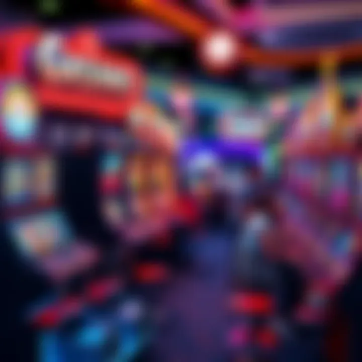 A vibrant casino scene showcasing new gaming machines and people enjoying various gambling experiences