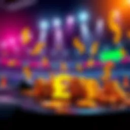 Illustration showing sports betting with currency symbols and tax signs