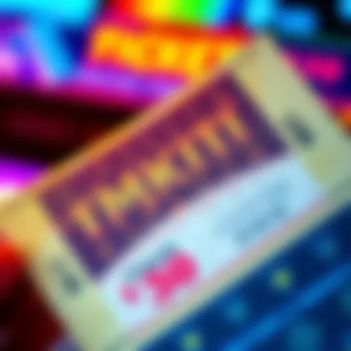 A close-up of the MI $30 Ticket showcasing its design and details, with bright colors and symbols representing prizes.