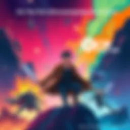 Cover illustration showing an exciting scene from the first part of a new book series, featuring vibrant colors and dynamic characters