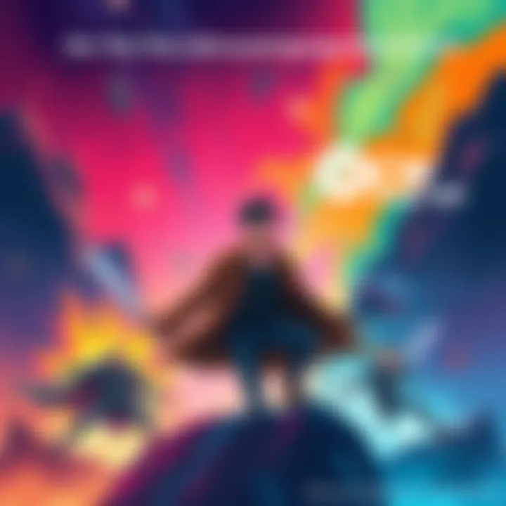 Cover illustration showing an exciting scene from the first part of a new book series, featuring vibrant colors and dynamic characters