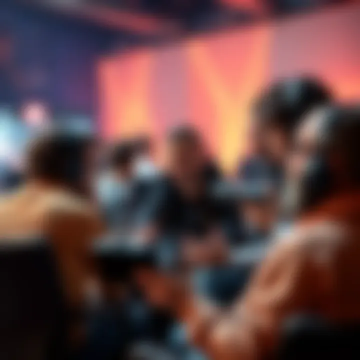 Group of people discussing a new video game in an online forum
