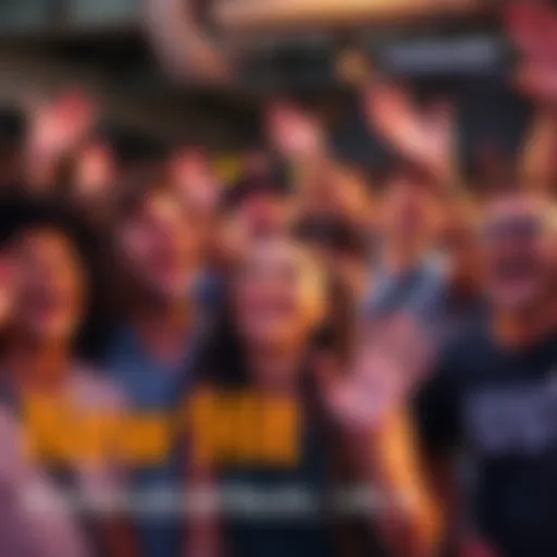 A group of excited people celebrating an upcoming hit with smiles and high energy, showing anticipation and joy.