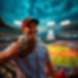 New MLB Fan Ready for Action A new baseball fan holding a glove and ball, excited for their first game at a Major League Baseball stadium.