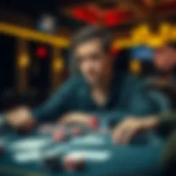 New Player at Poker Table A newcomer looks confused at a poker table during a Pot-Limit Omaha game, surrounded by chips and cards.