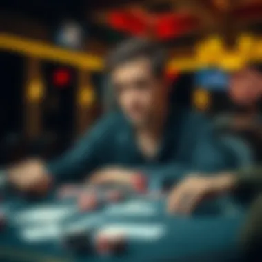 New Player at Poker Table A newcomer looks confused at a poker table during a Pot-Limit Omaha game, surrounded by chips and cards.