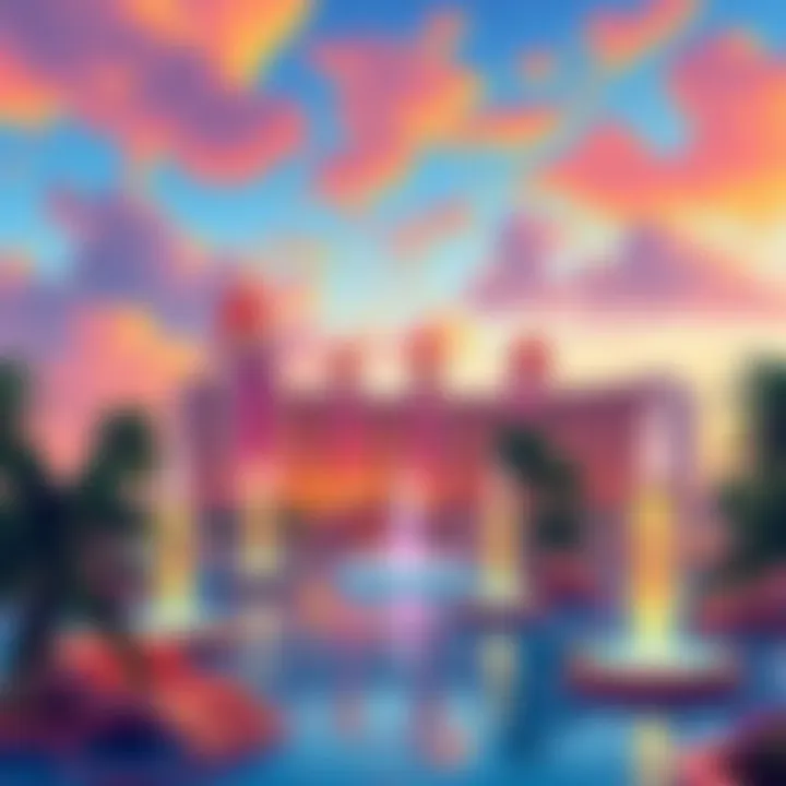 New Rewards at Atlantis Illustration of the Atlantis Nassau resort featuring new reward options like day passes and food discounts