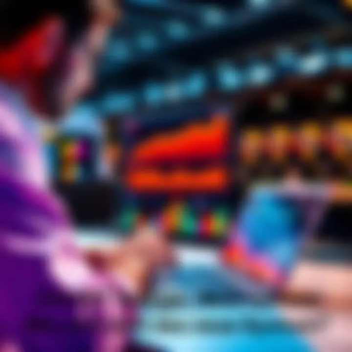 A person analyzes data on a laptop while looking at performance metrics related to the new betting system.