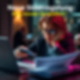 A person reviewing tax documents with a calculator and a laptop, looking concerned about financial changes