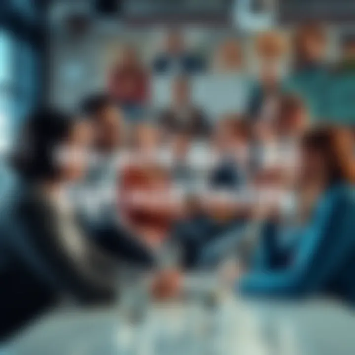 A collage of diverse people sharing innovative ideas and trends in a creative setting
