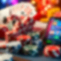 A collage of modern gambling elements, including poker chips, a digital slot machine, and a smartphone displaying a gaming app, showing the evolution of gambling trends in 2026.