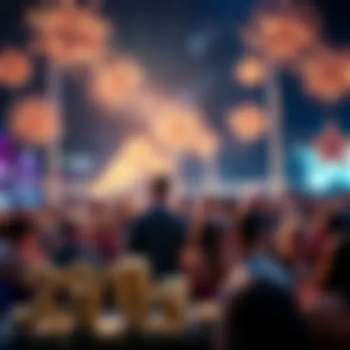 A festive scene of people celebrating New Year's Eve with fireworks and money symbols in the background, representing excitement and new opportunities in gambling.