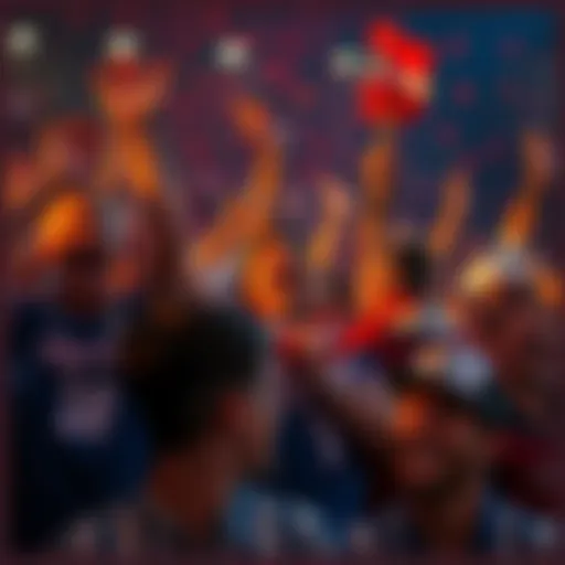 New York Fans Cheering Excited New York fans in team colors celebrating before the game