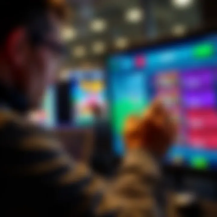 A person looking at betting options on a screen, contemplating their first wager