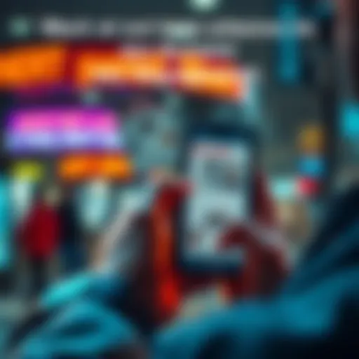 Individual looking at distorted news headlines on a smartphone