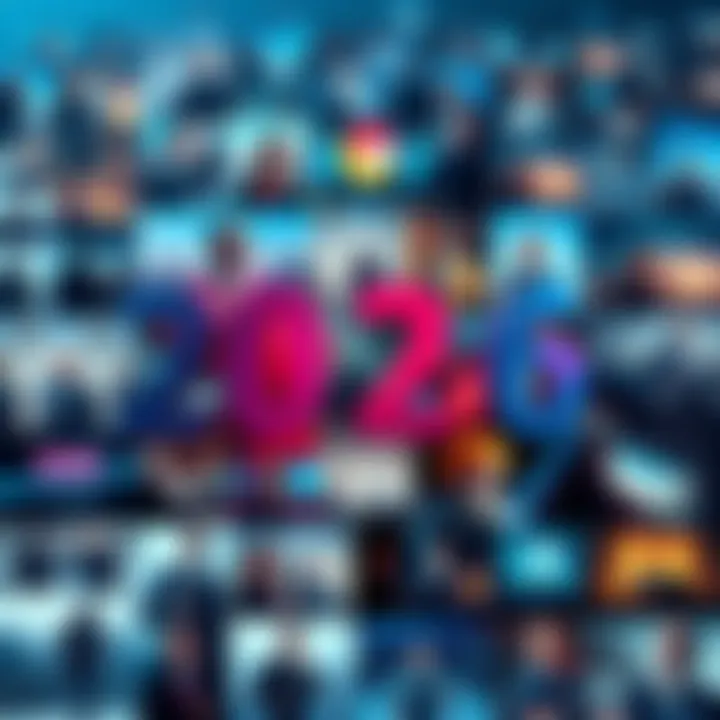 A collage of headlines showcasing important events of 2026 with various images symbolizing news and updates.